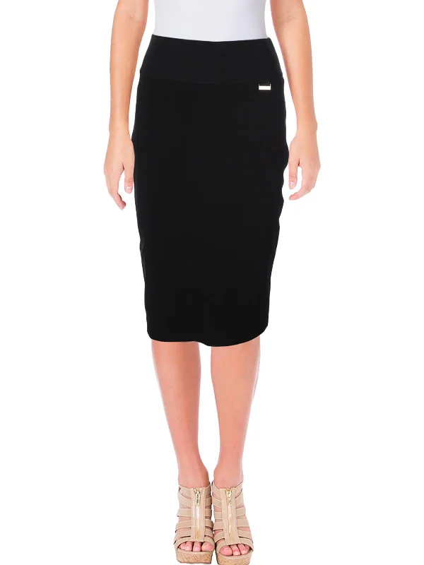 women's elastic waist skirtsWomens Knee-Length Power Stretch Pencil Skirt