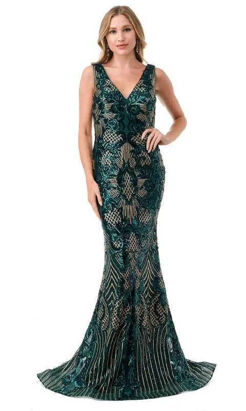 Floral DressAspeed Design M2803Y - Mermaid Evening Gown