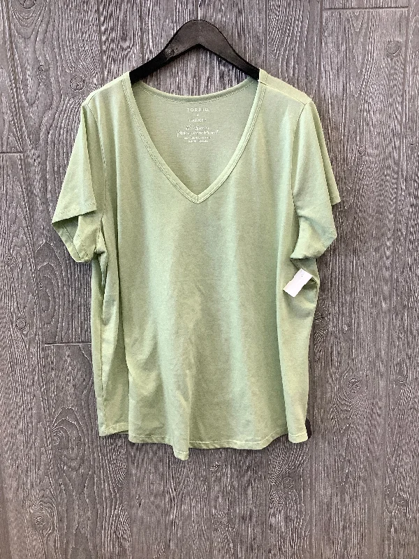 women's tops for creating capsule wardrobesGreen Top Short Sleeve Torrid, Size 3x