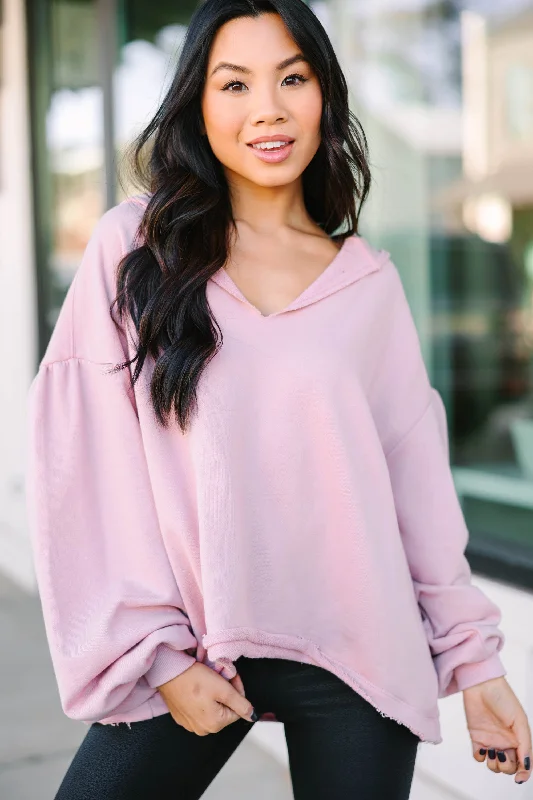 women's tops for those who want to invest in timeless piecesTell You Everything Pale Pink Hoodie