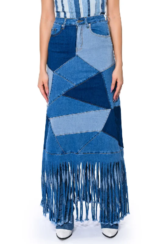 women's party skirtsMICHELLE MAXI DENIM SKIRT