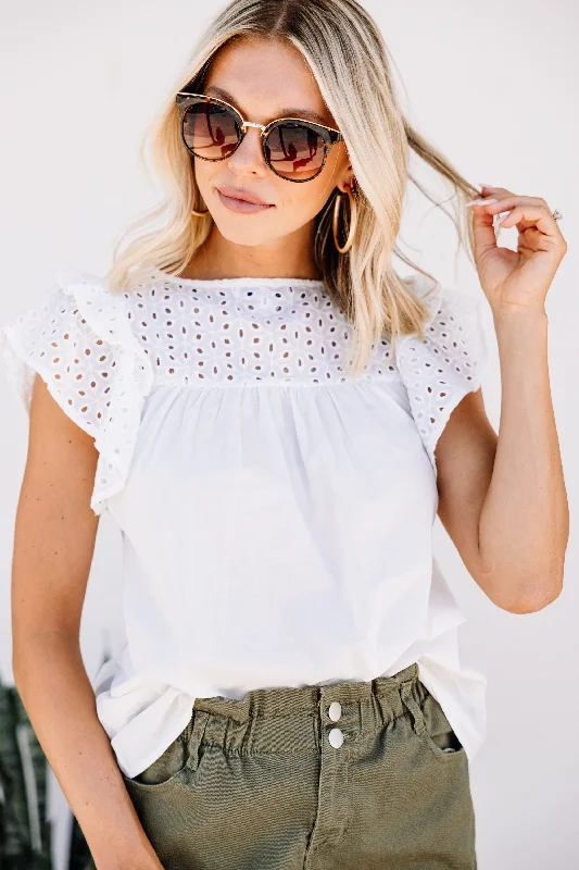 women's tops that offer a perfect blend of style, comfort, and affordabilityOn Your Time White Ruffled Top