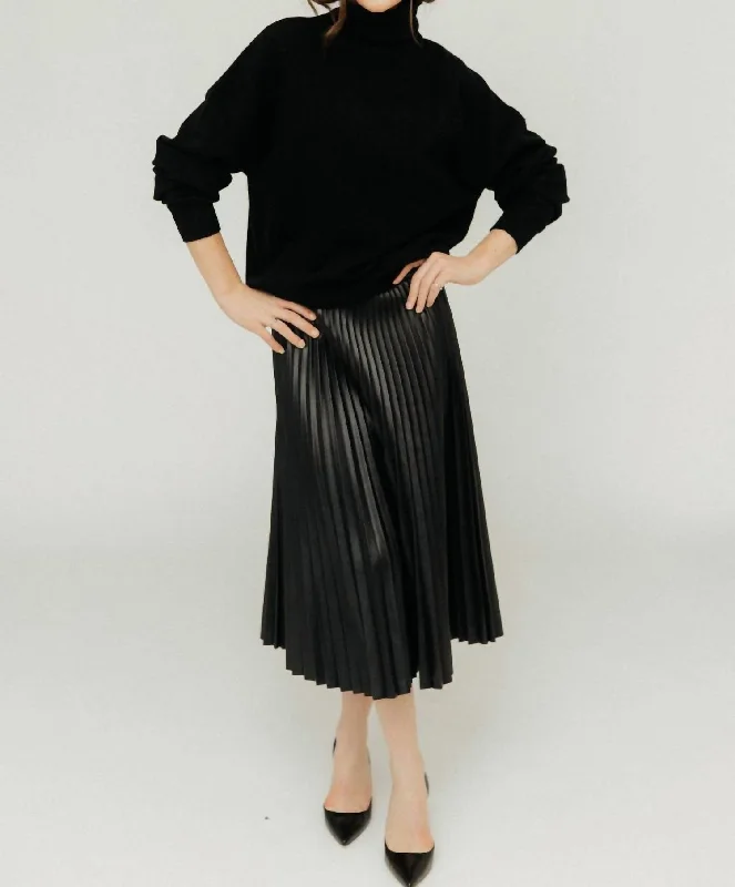 women's flowy midi skirts with pocketsDaphne Skirt In Black