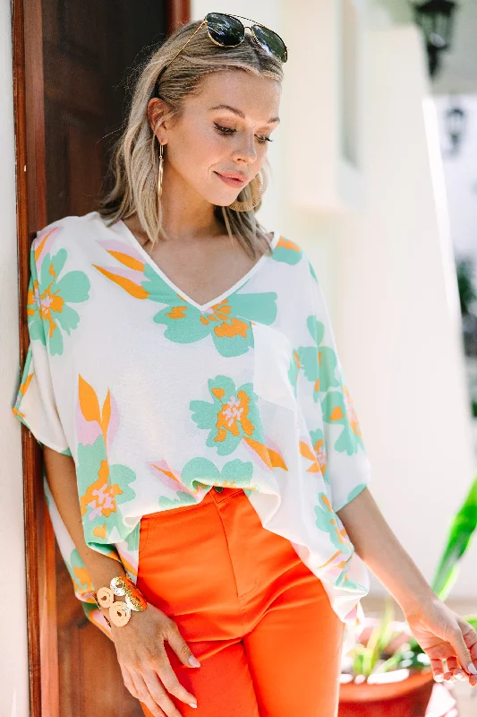 women's tops with unique designsSunny Days White Floral Top