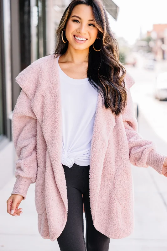 women's tops for everyday eleganceAll About The Glam Mauve Pink Faux Fur Jacket