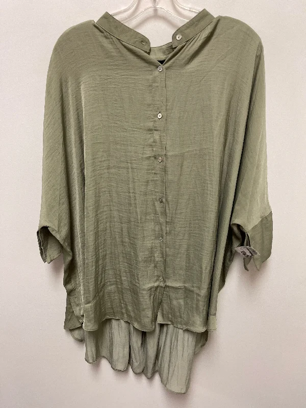 women's tops for those who want to add a touch of elegance and sophistication to their everyday wearGreen Tunic Short Sleeve Gigio, Size S