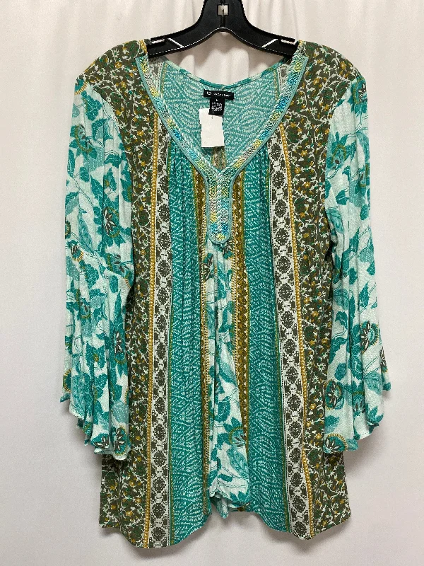 women's tops for gala dinnersTop Long Sleeve By New Directions In Teal, Size: L