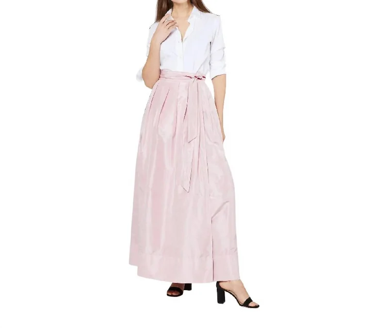 women's wrap skirtsReversible Pleated Wrap Skirt In Light Pink/ Red