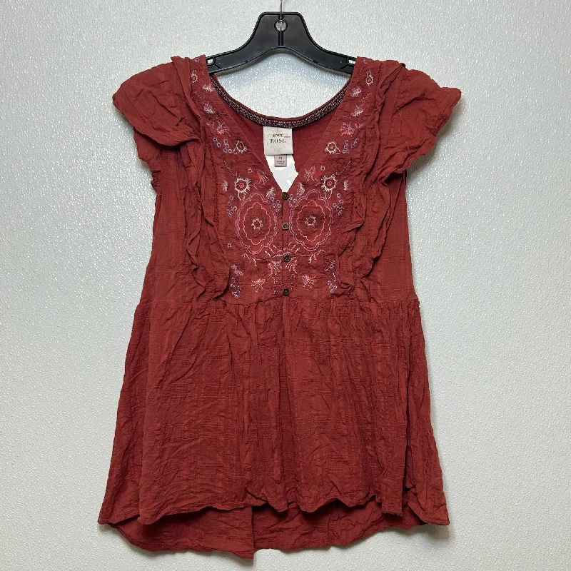 women's tops for gala dinnersRust Top Short Sleeve Knox Rose, Size M