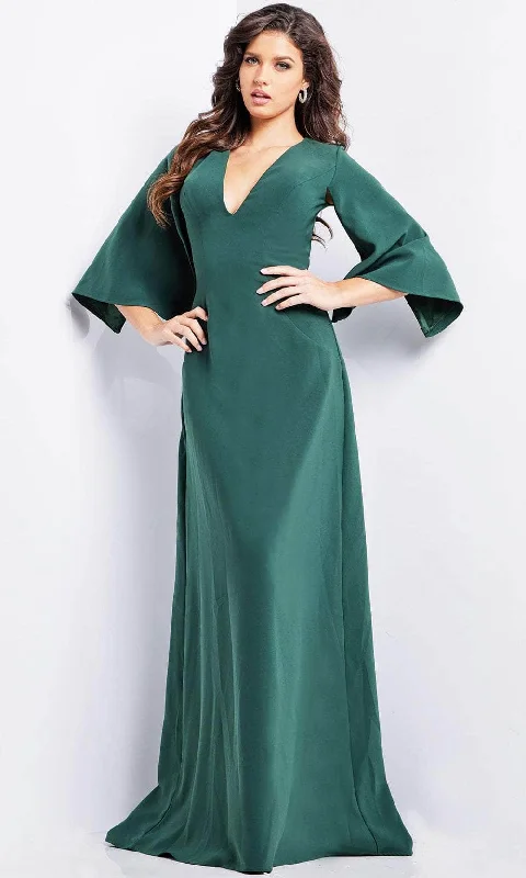 Mermaid DressJovani 25754 - Cape Sleeve V-Neck Evening Dress