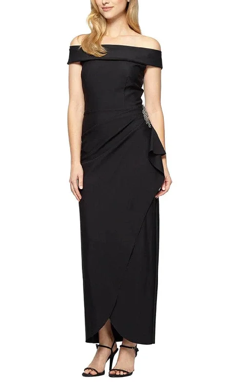 Cold-Shoulder DressAlex Evenings 134164 - Off Shoulder Column Formal Dress