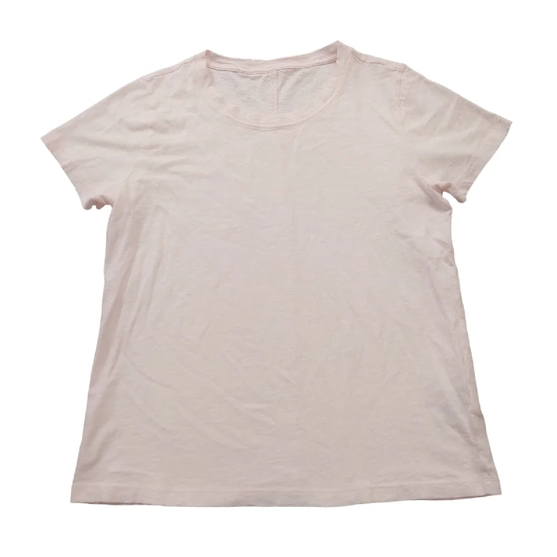 elegant women's topsPink Top Short Sleeve Basic J. Crew, Size M