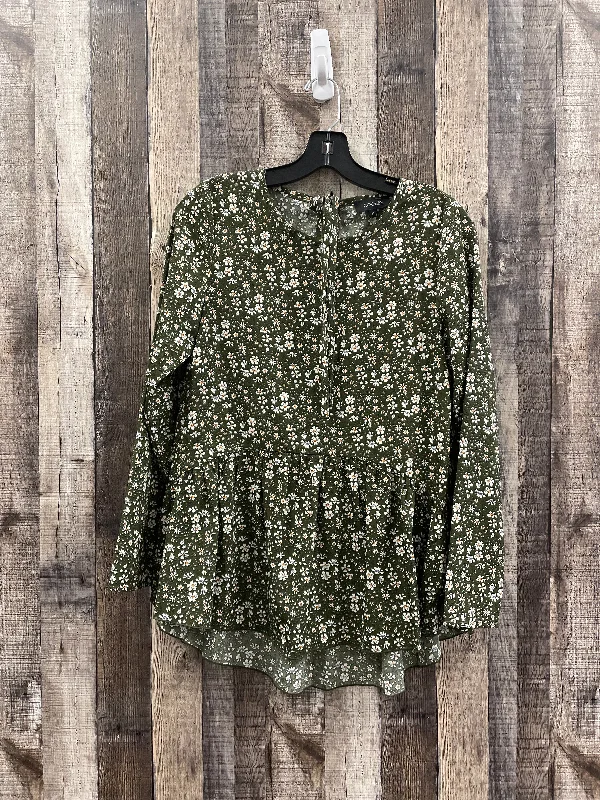 women's tops for gala dinnersTop Long Sleeve By Roolee In Green, Size: S