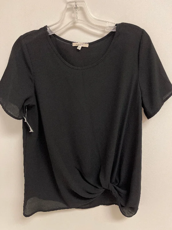 spaghetti strap women's topsBlack Top Short Sleeve Pleione, Size Xs