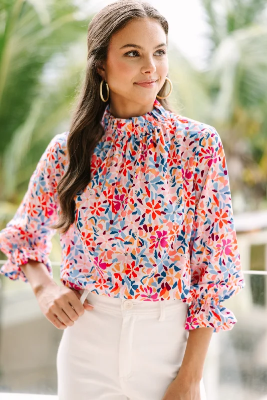 women's tops for those who love bold and vibrant colorsTried and True White Floral Blouse