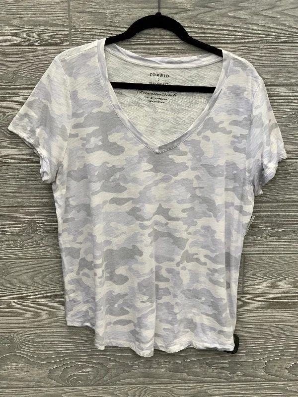 women's tops made from cottonCamouflage Print Top Short Sleeve Torrid, Size L