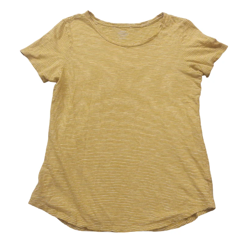 women's tops for those who want to add a touch of elegance and sophistication to their everyday wearWhite & Yellow Top Short Sleeve Basic Old Navy, Size M