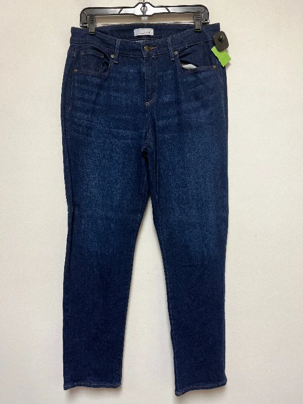 women's denim jeans with raw hemsJeans Straight By Loft  Size: 10