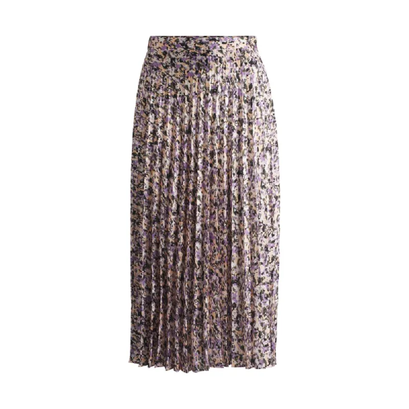 women's warm party skirtsMaxi skirt in printed pliss satin