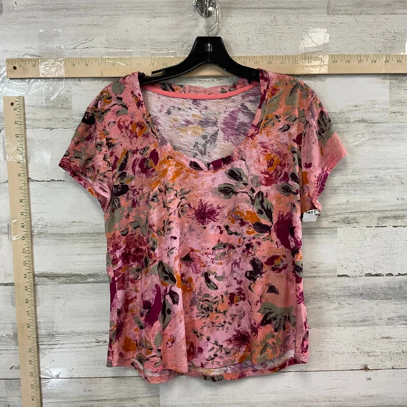 women's tops for smart casual looksPink Top Short Sleeve Pilcro, Size L