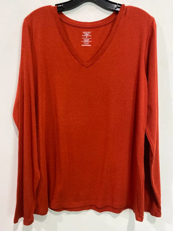 women's stylish topsTop Long Sleeve By Members Mark In Red, Size: Xl