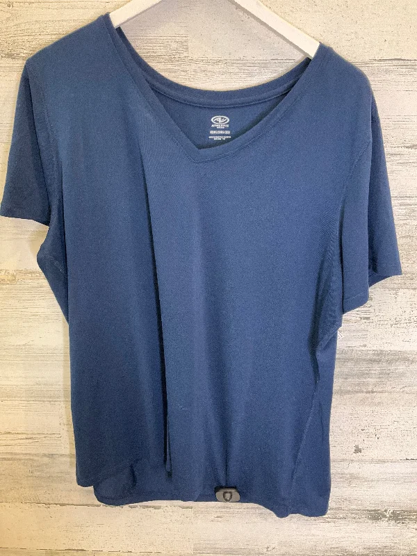 long-sleeved women's topsBlue Top Short Sleeve Basic Athleta, Size 3x