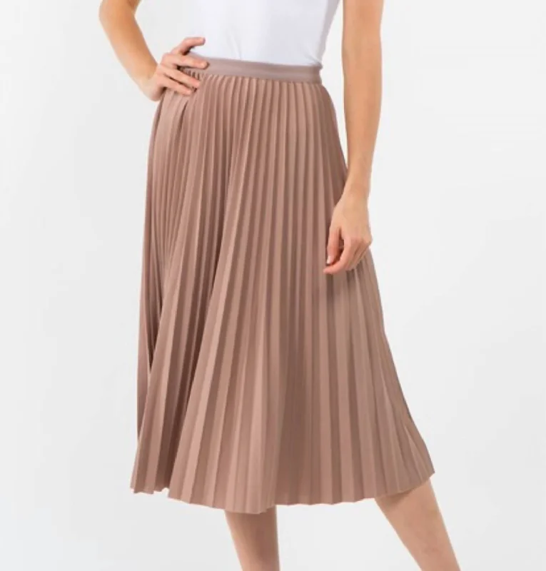 women's button-down high-slit skirts for weddingsPleated Skirt In Taupe