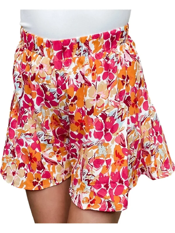 women's luxury lace skirtsFloral Printed Skirt In Orange