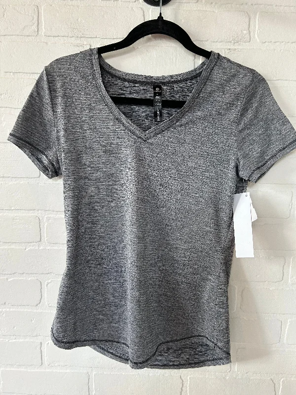 women's tops with built-in brasGrey Top Short Sleeve 90 Degrees By Reflex, Size Xs