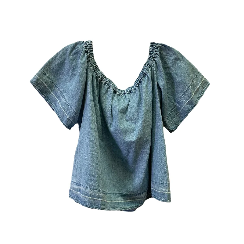 cozy women's tops for fall and winterBlue Top Short Sleeve By Adriano Goldschmied, Size: M