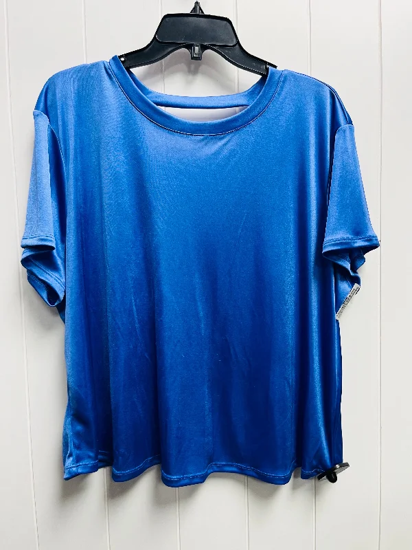 women's tops for those who value both quality and affordabilityBlue Top Short Sleeve Bar Iii, Size Xl