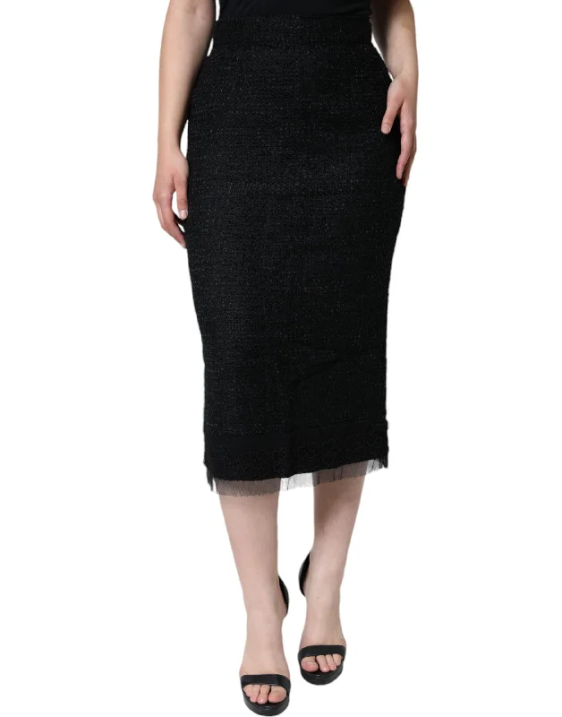 women's summer midi skirtsDolce & Gabbana  Virgin Wool Pencil Cut Midi Women's Skirt