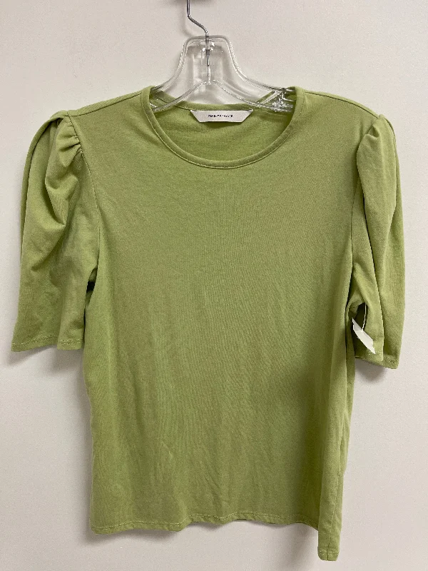 women's tops with cold-shoulder cutsGreen Top Short Sleeve Rebecca Taylor, Size S