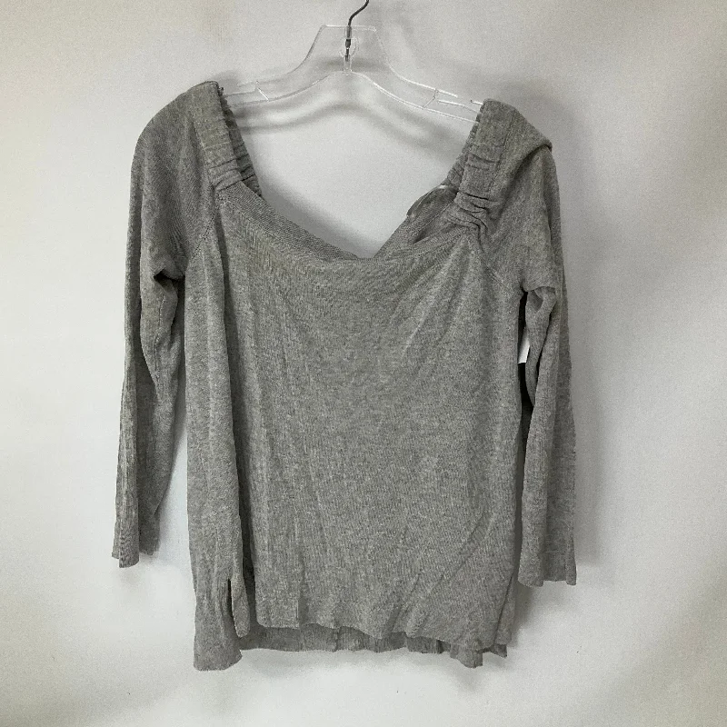 women's tops with sequin embellishmentsTop Long Sleeve By Milly In Grey, Size: M