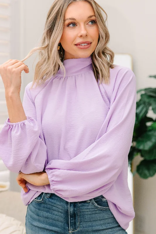 striped women's topsAll In Time Lavender Purple Blouse