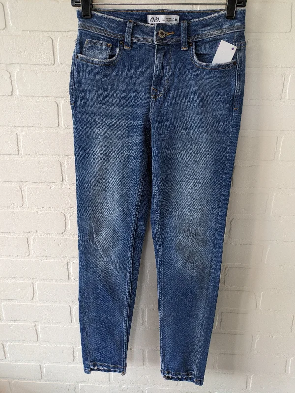 women's denim jeans with leather back pocketsJeans Skinny By Zara  Size: 2