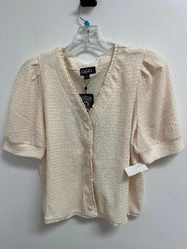 women's tops for those who want to stay cool and chic during warmer weatherCream Top Short Sleeve Gigio, Size L