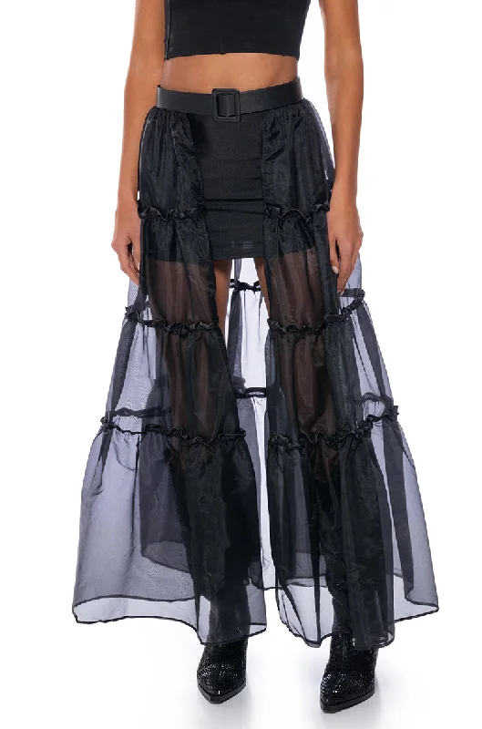 women's affordable velvet skirtsGOO GOO MESH MAXI BELT