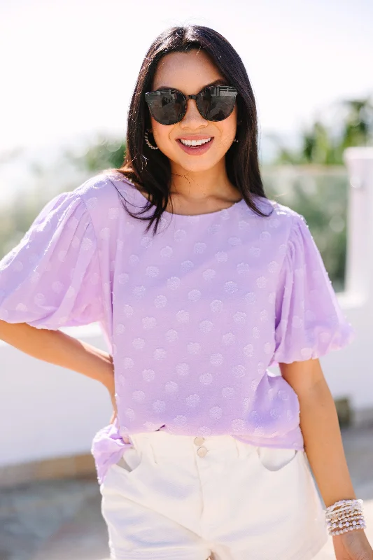 women's tops for those who prefer classic over trendy stylesLook At You Shine Lavender Purple Textured Blouse