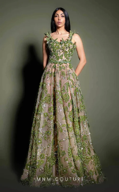 Empire DressMNM Couture K4199 - Butterfly Ornate Evening Dress