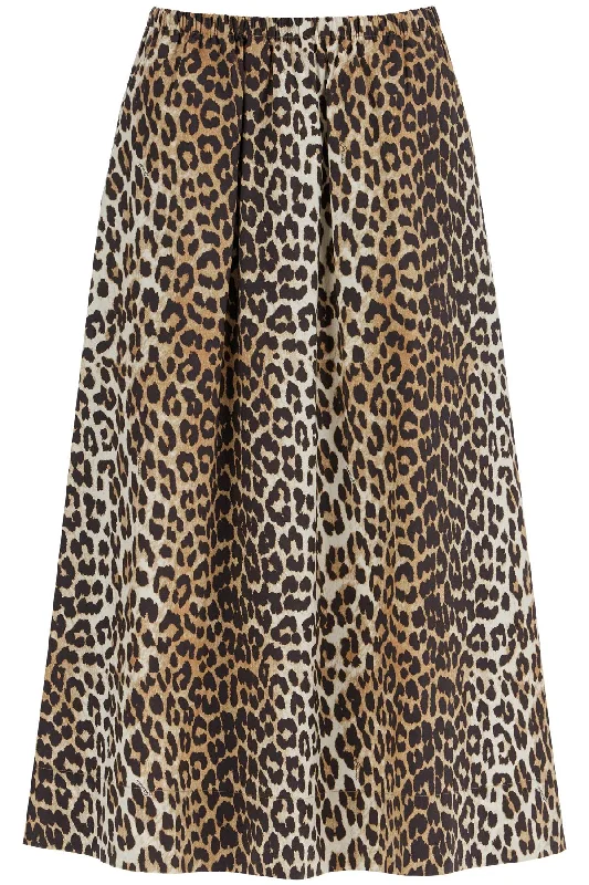 women's solid-color skirtsGanni Women's Long Leopard Print Maxi Skirt