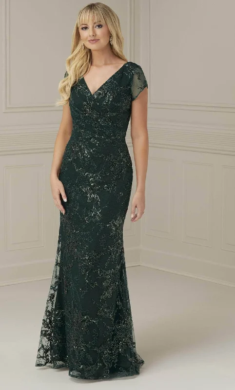 Glamour DressChristina Wu Elegance 17107 - V-Neck Sequin Evening Dress