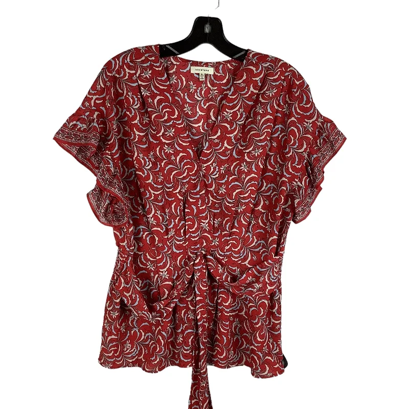 women's tops for those who want to stay updated with the latest fashion trendsRed Top Short Sleeve Max Studio, Size Xl