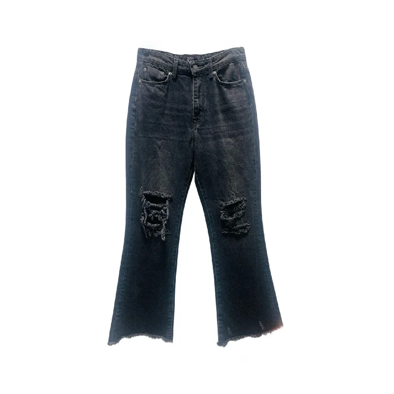 women's straight-leg denim jeansBlack Denim Jeans Flared Cropped By BDG Size: 0