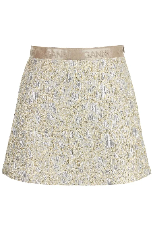 women's pleated skirtsGanni Women's Metallic Cloquã Mini Skirt