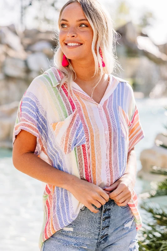 women's tops for those who want to create outfits that reflect their personal style and sense of fashionRainbow Dreams Red Striped Top