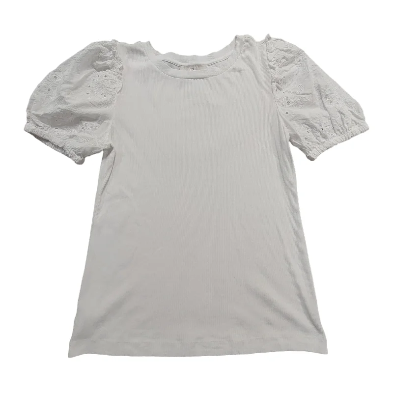 women's tops for those who want to add a touch of sophistication to their casual attireWhite Top Short Sleeve Loft, Size L