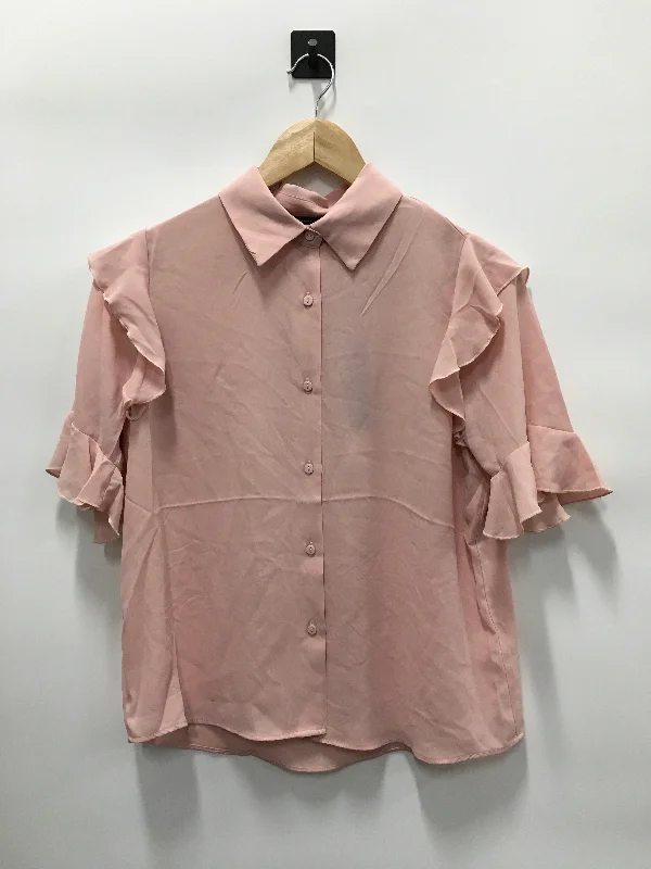 women's tops for those who want to stay on top of the latest fashion trends and wear pieces that are both stylish and on-trendPink Top Short Sleeve Tahari By Arthur Levine, Size S