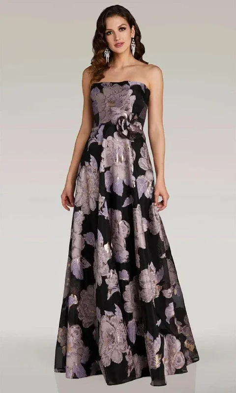 women's vacation dressesGia Franco 12373 - Strapless Floral Evening Dress