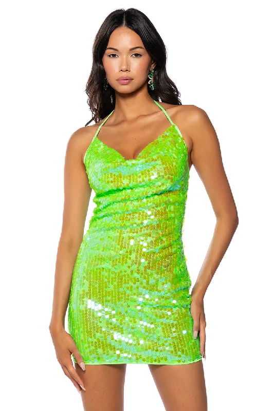 Animal Print DressCAIPIRINHA SEQUIN HALTER MINI DRESS